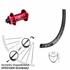 Dt-swiss Laufrad 28 Zoll DT Swiss RR 481 DB Disc Verstärkt KX-G Vorderradnabe Rot 5x100 Mm