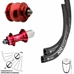 Dt-swiss Laufradsatz DT Swiss RR 511 Road Disc KX-G Rot Eloxiert Centerlock SON 28 Dynamo