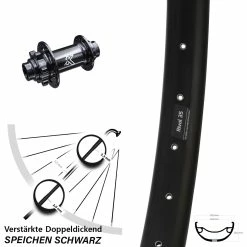 Vorderrad MTB DH 27,5 Zoll Ryde Rival 35 Disc Nabe 20x110 Mm KX-M Schwarz 6-loch
