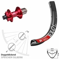 Dt-swiss 29 Zoll Hinterrad KX-M Rot-eloxiert 12x142 Mm 11-fach DT Swiss EX 471