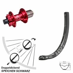 Dt-swiss DT Swiss X 432 Hinterrad 29 Zoll Mit KX-M Nabe 6-loch Rot 12x142 Mm 11-fach