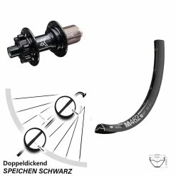 Dt-swiss KX-M Schwarz 12x142 Mm 11-fach DT Swiss M 462 Hinteres Rad 29 Zoll 6-Loch
