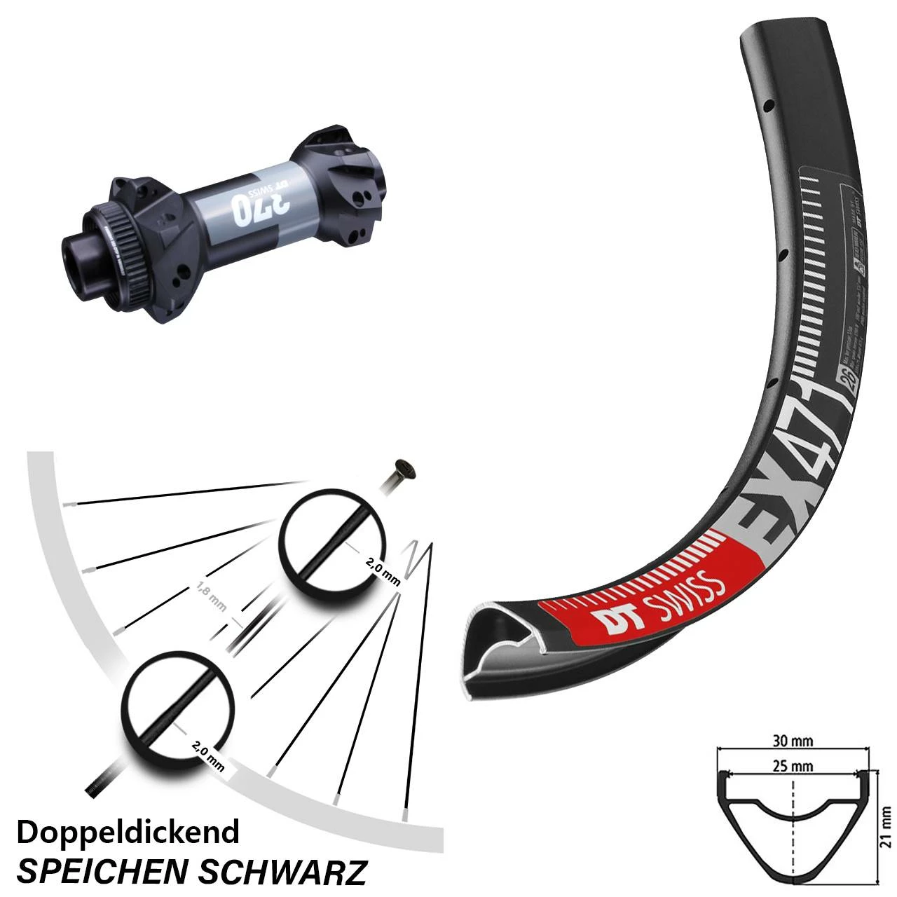 Dt-swiss MTB Enduro EX 471 DT Swiss 370 Boost 15x110 Mm Straightpull Vorderrad 27,5 Zoll