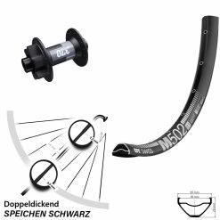 Dt-swiss 27,5 Zoll Vorderrad DT Swiss 370 Steckachse 15x100 Mm M 502 6-Loch