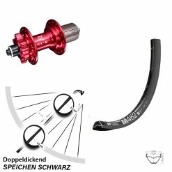 Dt-swiss 29 Zoll Hinterrad KX-M Rot 5x135 Mm 11-fach DT Swiss M 462 6-Loch
