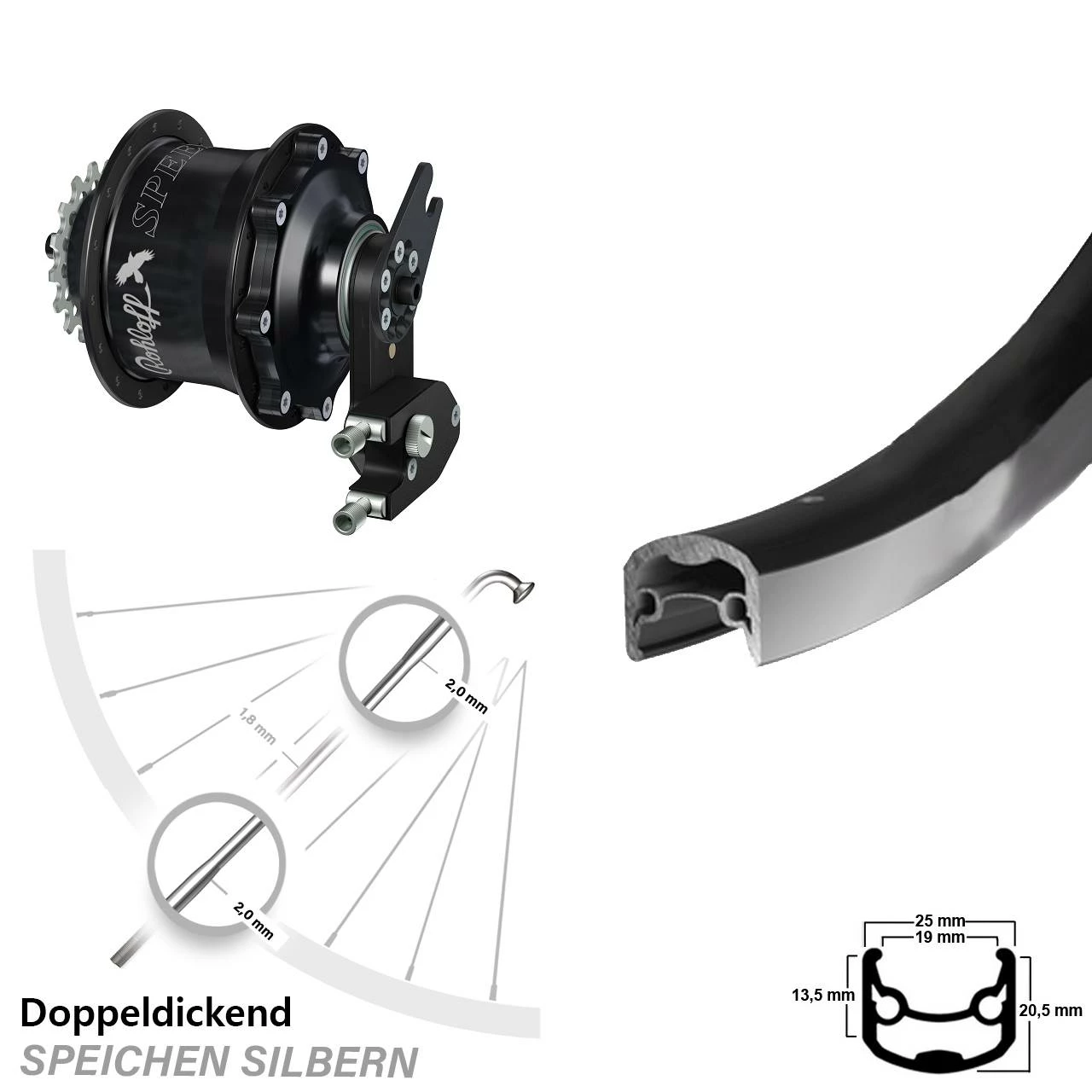 Hinterrad Mit Rohloff Speedhub CC OEM2 26 Zoll Ryde Andra 30