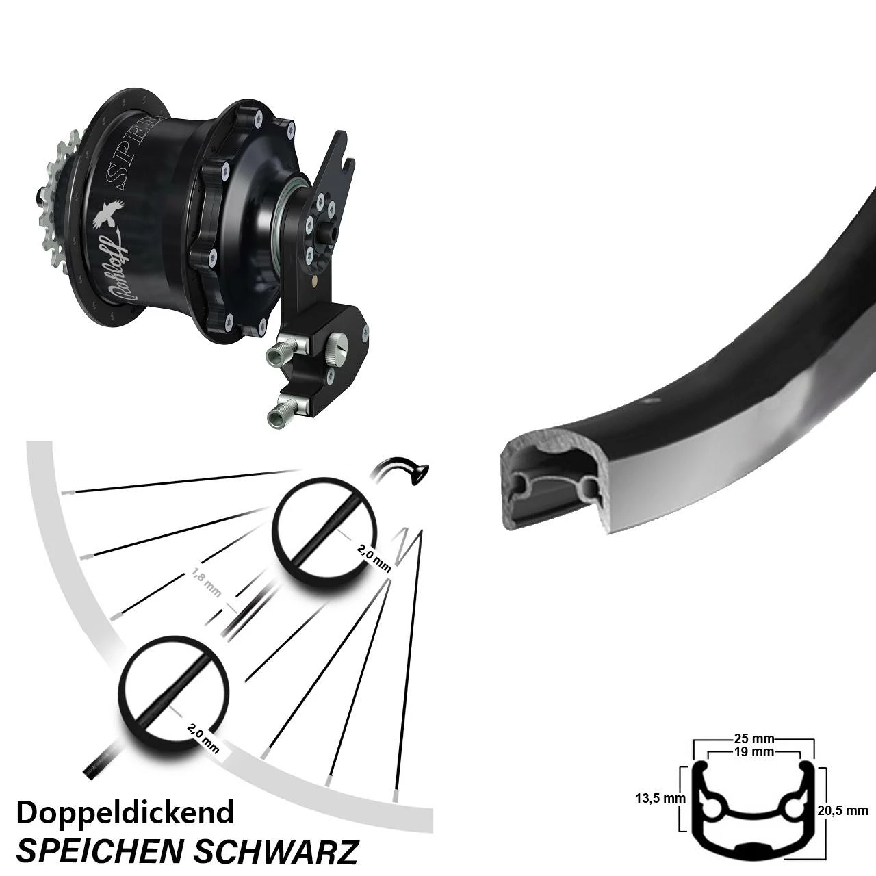Rohloff Speedhub CC EX OEM2 Hinterrad 26 Zoll Ryde Andra 30