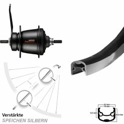 Ryde Hinterrad 26 Zoll Andra 30 Shimano Nexus 7-Gang Mit Rücktritt