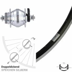 Vorderrad 28 Zoll Ryde Andra 35 Mit Nabendynamo Shutter PL-8 Schwarz