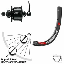 Dt-swiss Vorderrad Fahrrad 27,5 Zoll DT Swiss 533 D Schwarz Shimano Alfine Nabendynamo Centerlock