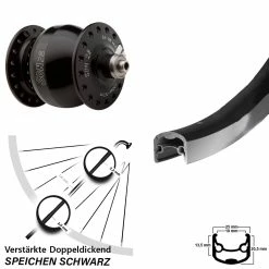 Vorderrad Fahrrad 28 Zoll Ryde Andra 30 Schwarz Son Nabendynamo
