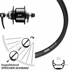 Vorderrad Mit Nabendynamo 27,5 Zoll Ryde Andra 321 Shimano XT DH-T8000