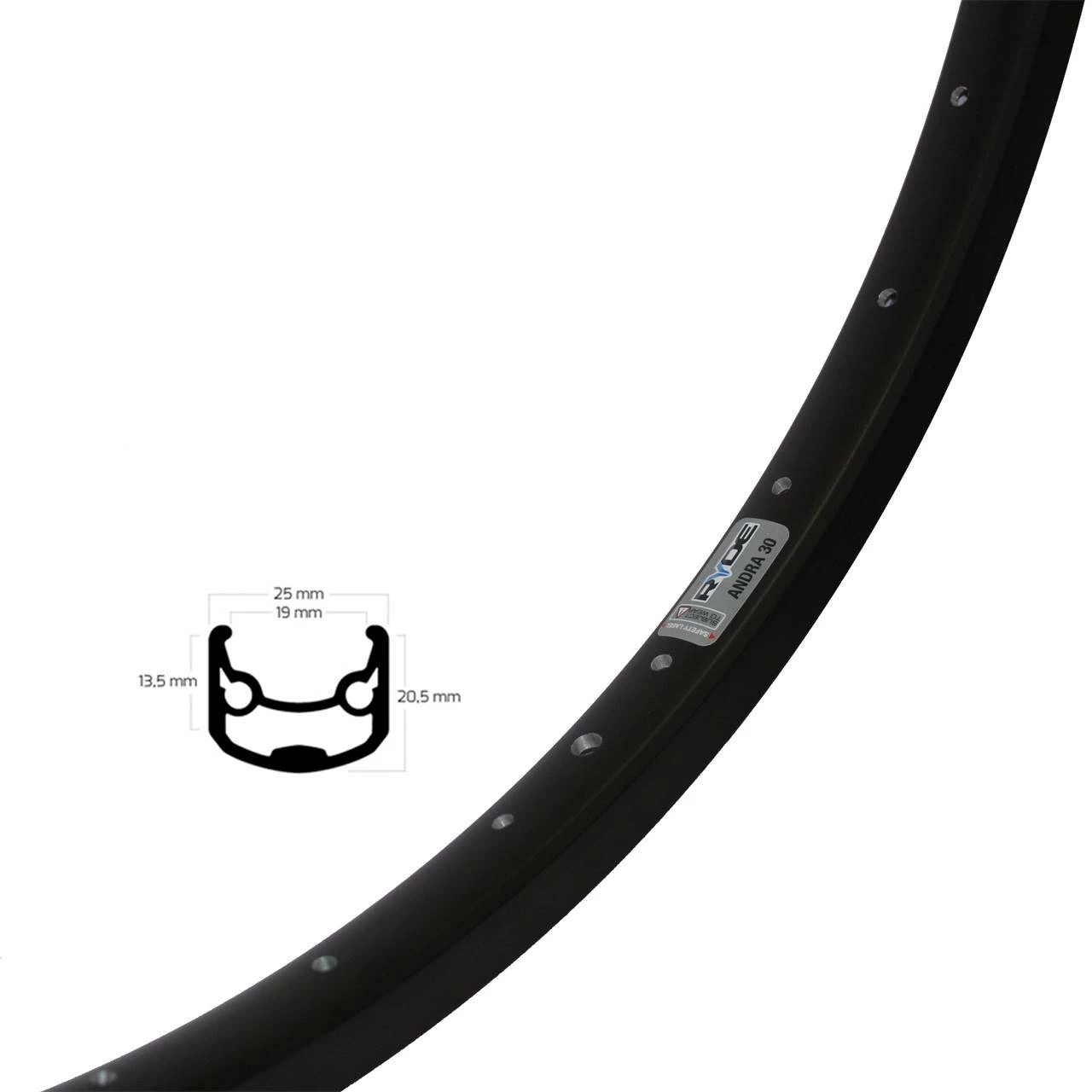 Felge Ryde Andra 30 Disc 26 Zoll Schwarz